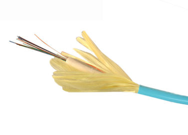 OM3 cabo de fibra ótica interno, 2 - 24 núcleos protegeram firmemente o cabo da fibra