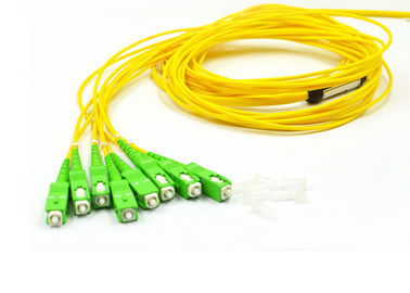 O cabo de remendo 12 da fibra do único modo do SC APC retira o núcleo da perda do retorno amarela da cor 55dB